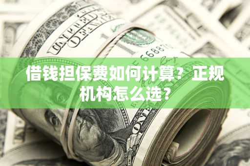 济南借钱担保费如何计算？正规机构怎么选？