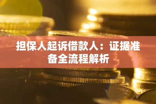 济南担保人起诉借款人：证据准备全流程解析