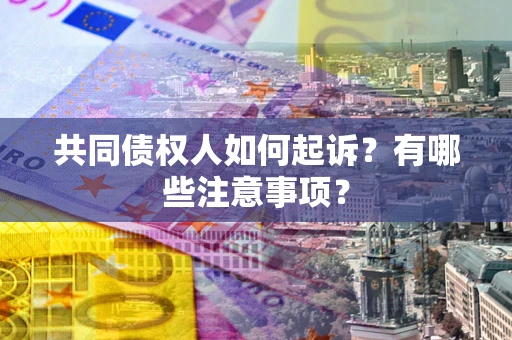 济南共同债权人如何起诉？有哪些注意事项？